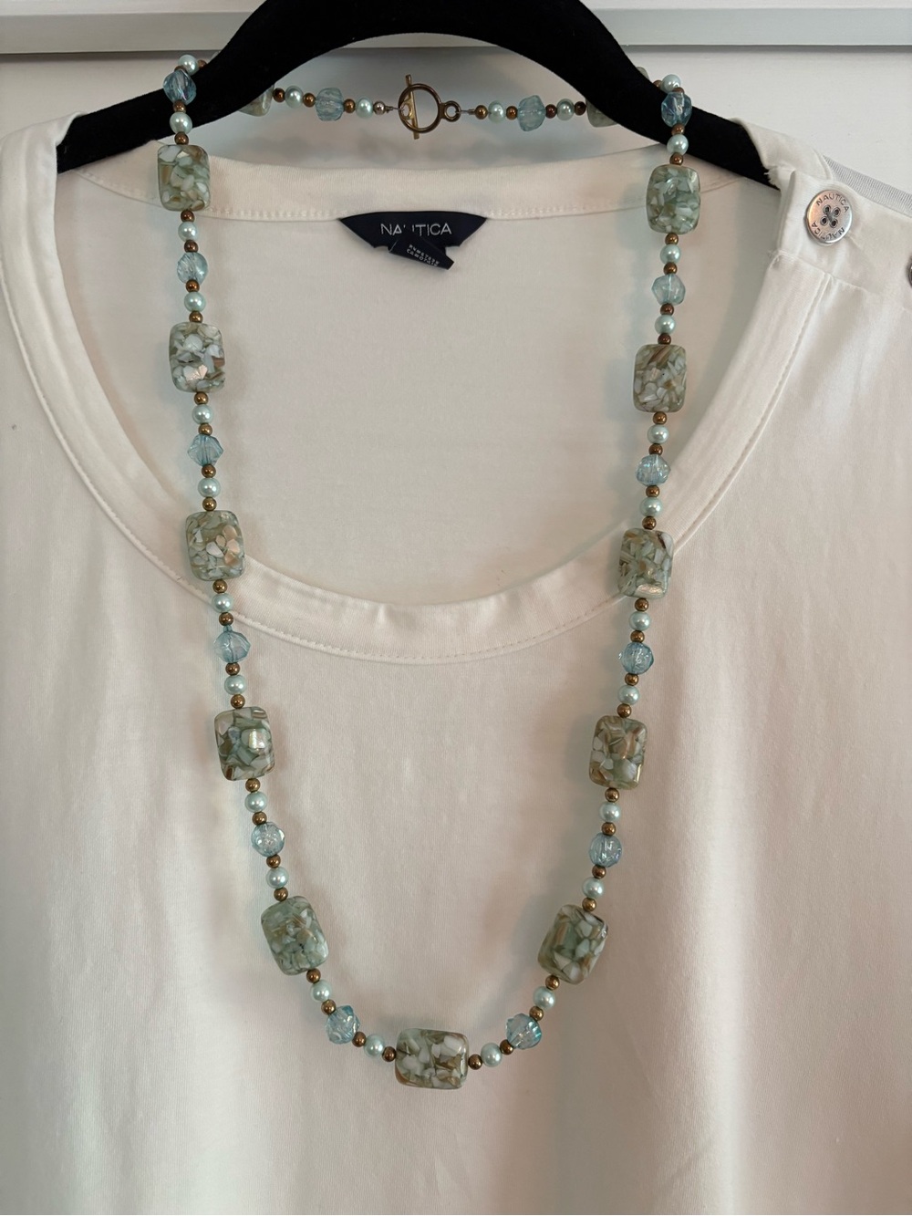Handcrafted Green Marble Glass Beaded Necklace